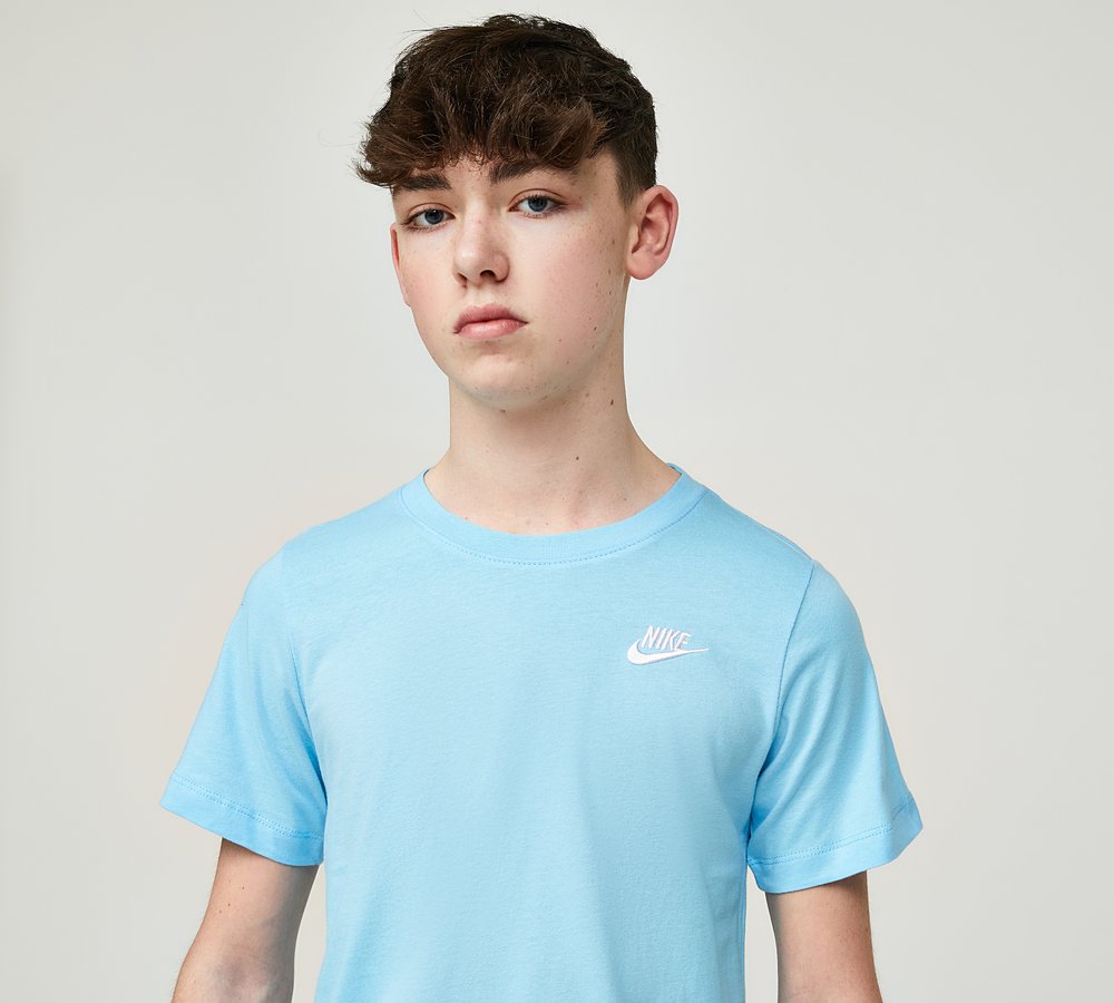 Nike Junior Futura T Shirt Aquarius Blue Footasylum