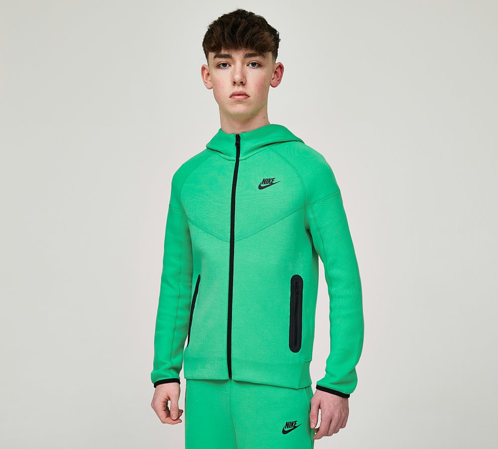 Green nike tech fleece hoodie online