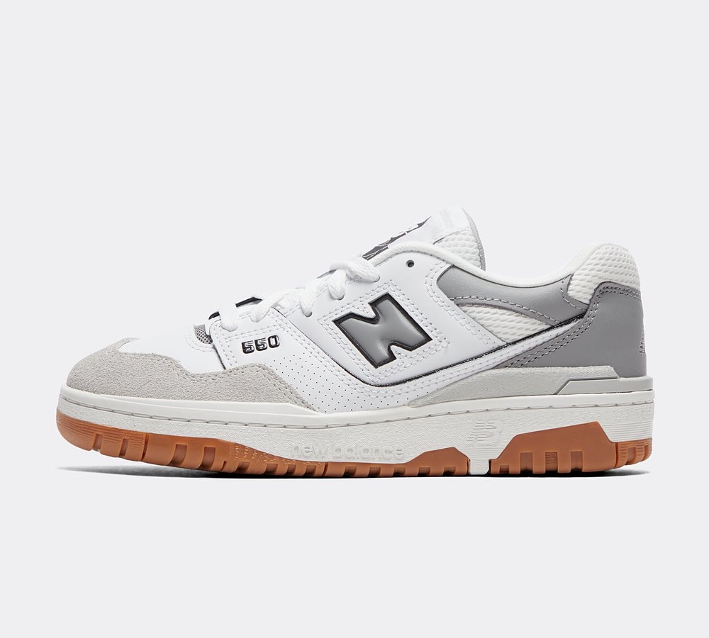 New Balance Junior 550 Trainer White Grey Gum Footasylum