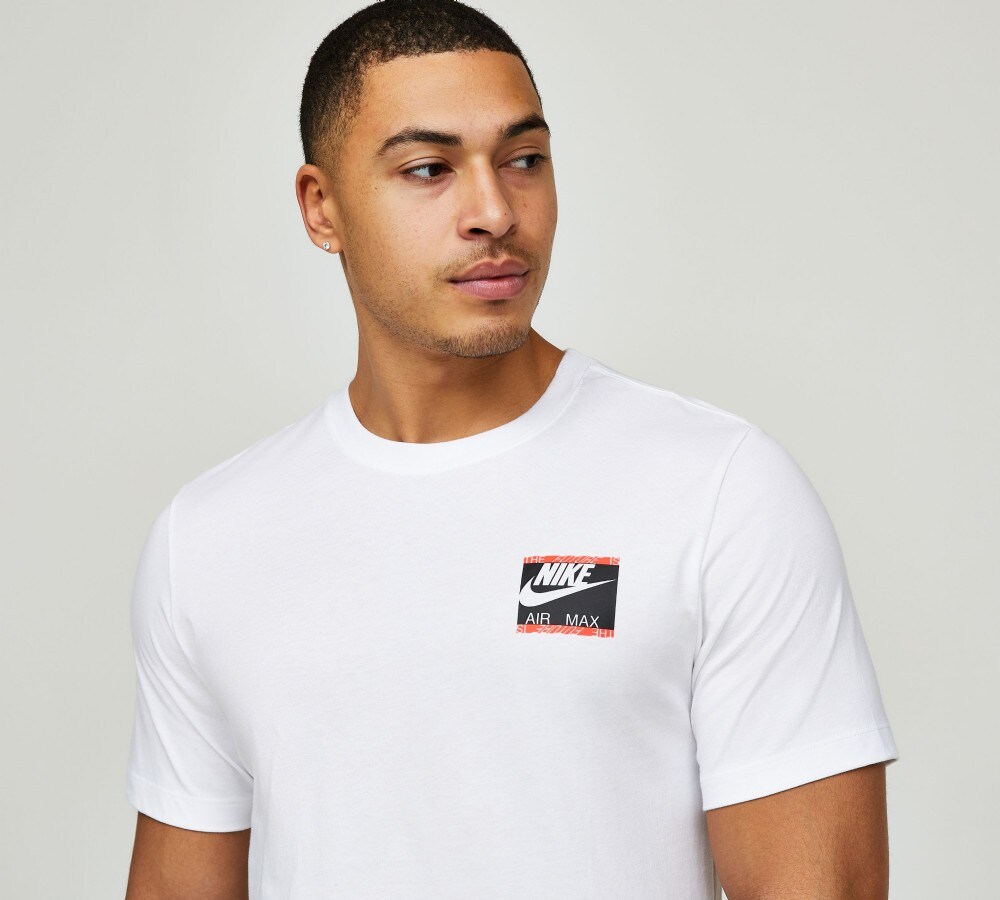 Nike Air Max Day LBR T Shirt White Red Footasylum