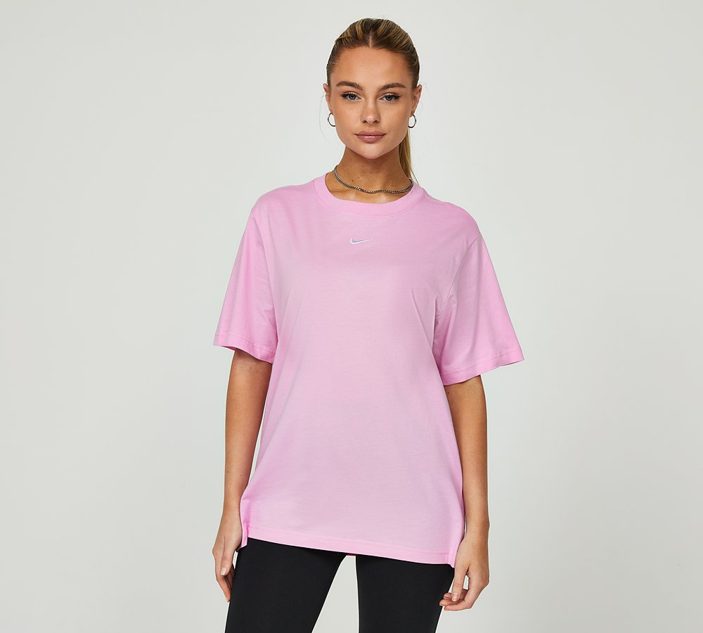 Nike Womens Boyfriend Swoosh T Shirt Pink Rise Footasylum