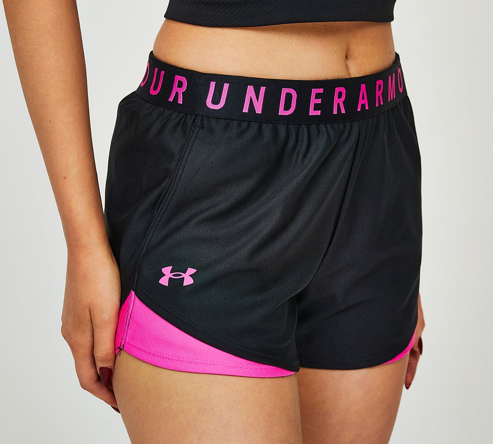 Under Armour Womens Play Up 3.0 Short Black Rebel Pink Rebel Pink Footasylum