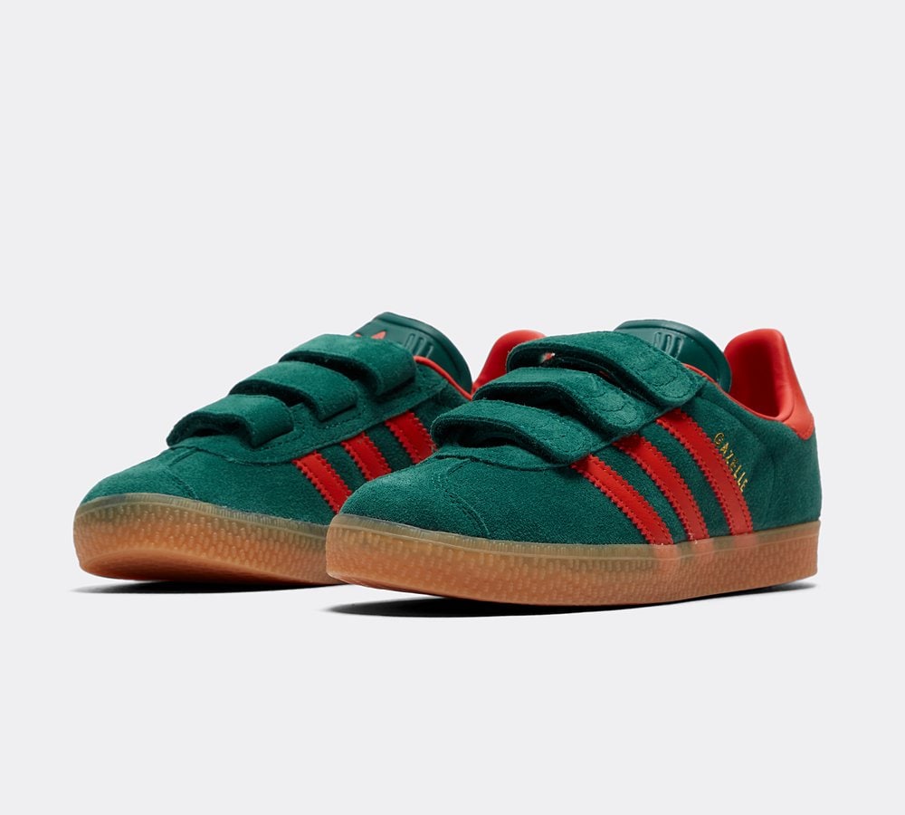 adidas Originals Infant Gazelle Trainer Collegiate Green Preloved Red Gum Footasylum