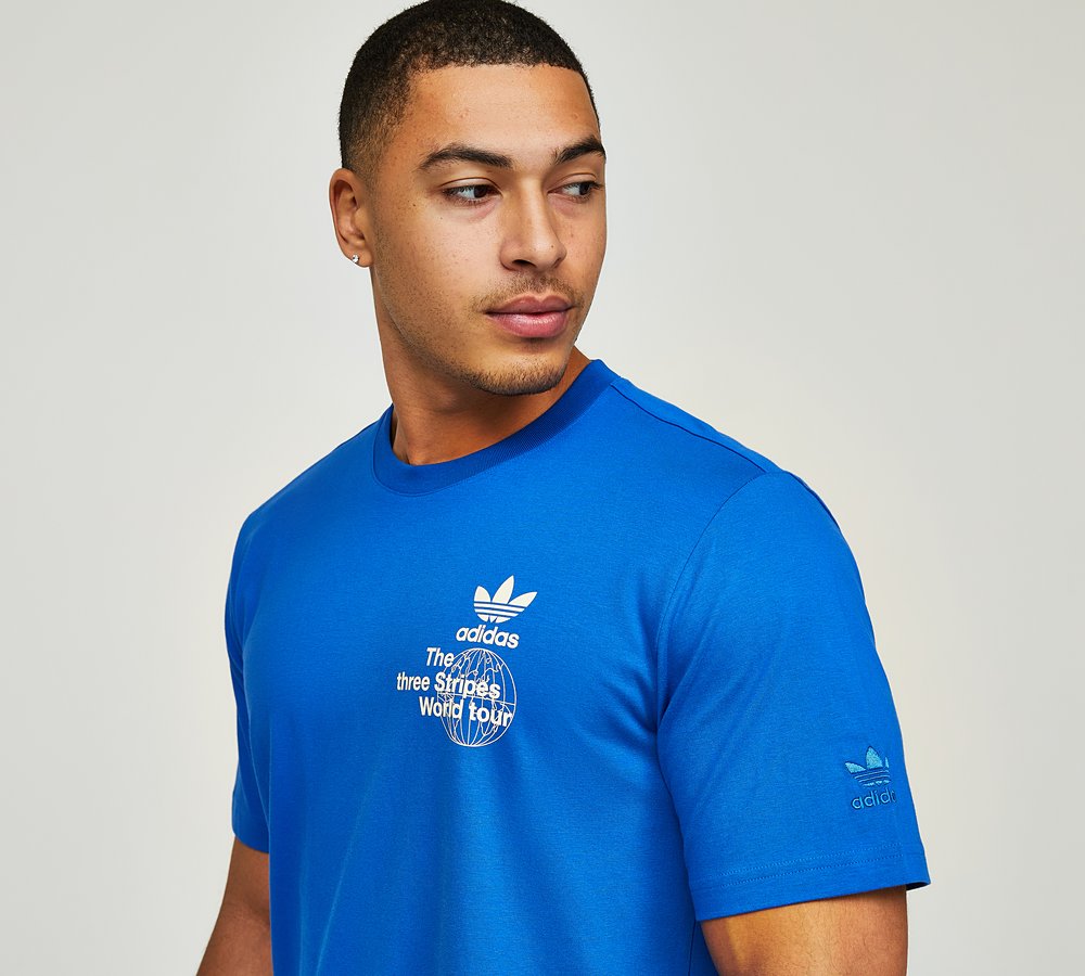 【adidas】 Originals Worldwide T-Shirt（送料込み） adidas Originals Worldwide T-Shirt | Blue | Footasylum