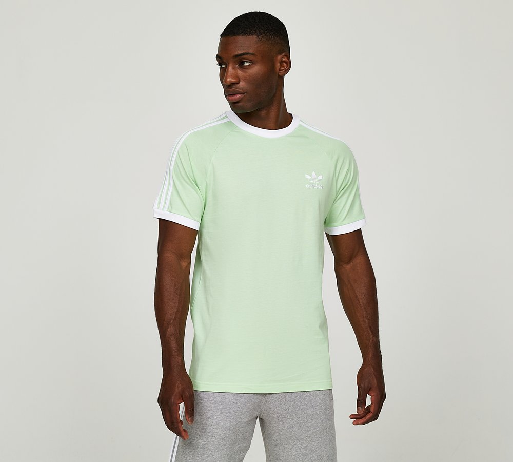 adidas Originals 3 Stripes T Shirt Semi Green Spark Footasylum