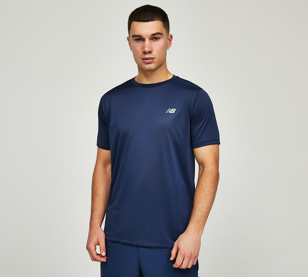 New Balance Run T-Shirt Navy, Men's size: XS, FootAsylum
