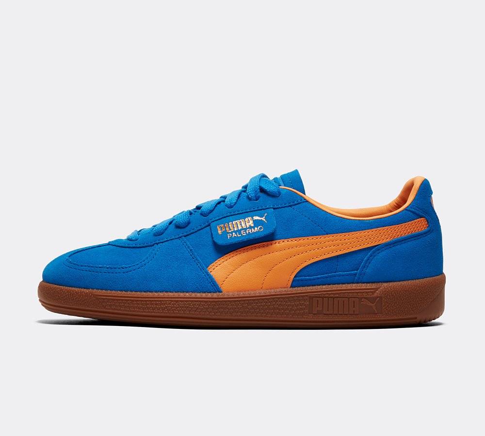 Puma Palermo Trainer Ultra Blue Yellow Burst Puma Gold