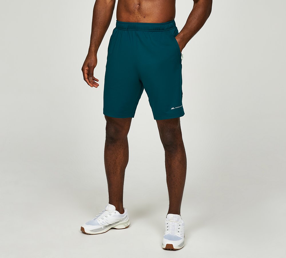 Monterrain Descent Poly Running Short Deep Teal Green Ash Footasylum