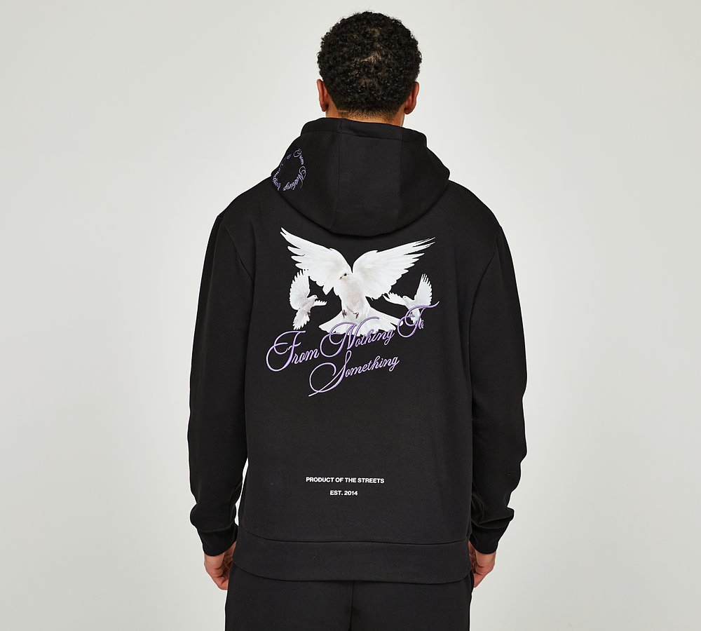 Hoodrich OG Take Flight V2 Hoodie | Black / White / Prism Violet |  Footasylum
