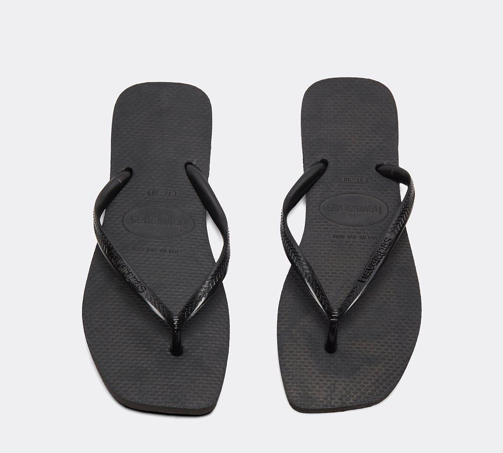Havaianas Womens Slim Square Slide Black Footasylum