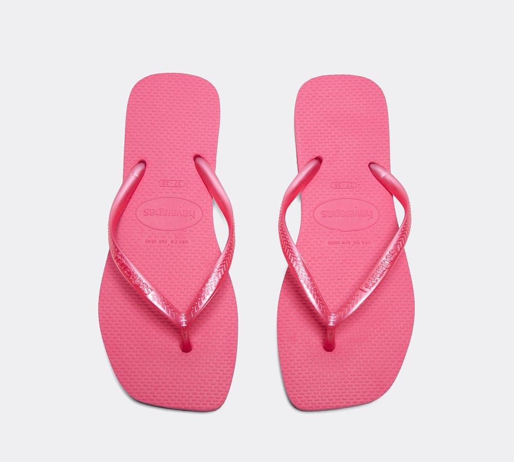 Havaianas Womens Slim Square Slide | Pink Flux | Footasylum