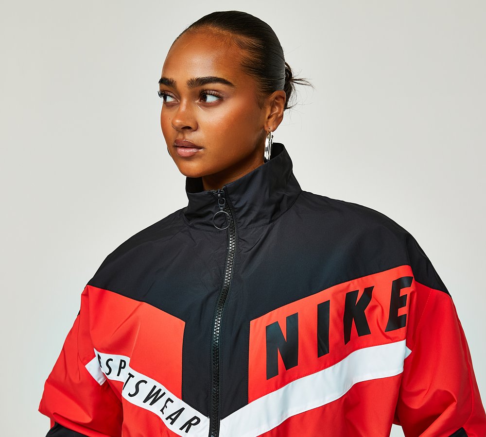 Nike windbreaker women red outlet
