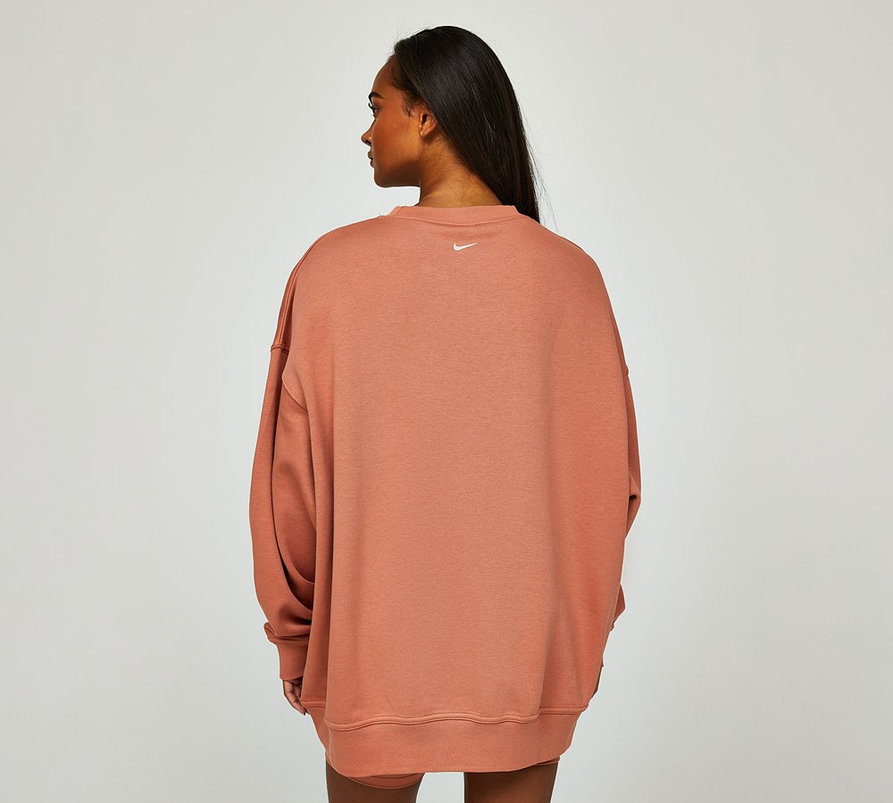 Nike Womens Oversized Fleece Crew Sweatshirt Terra Blush Footasylum