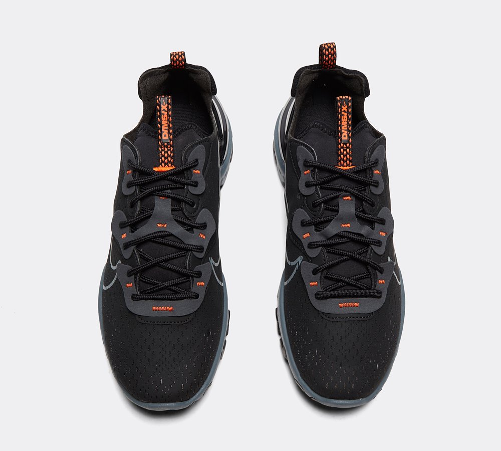 Nike React Vision Trainer Black Cool Grey Safety Orange Anthracite Footasylum