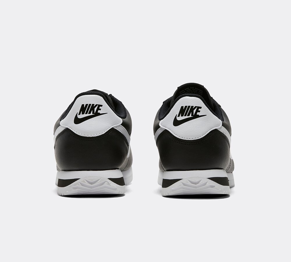 Nike Cortez Leather Trainer Black White Footasylum