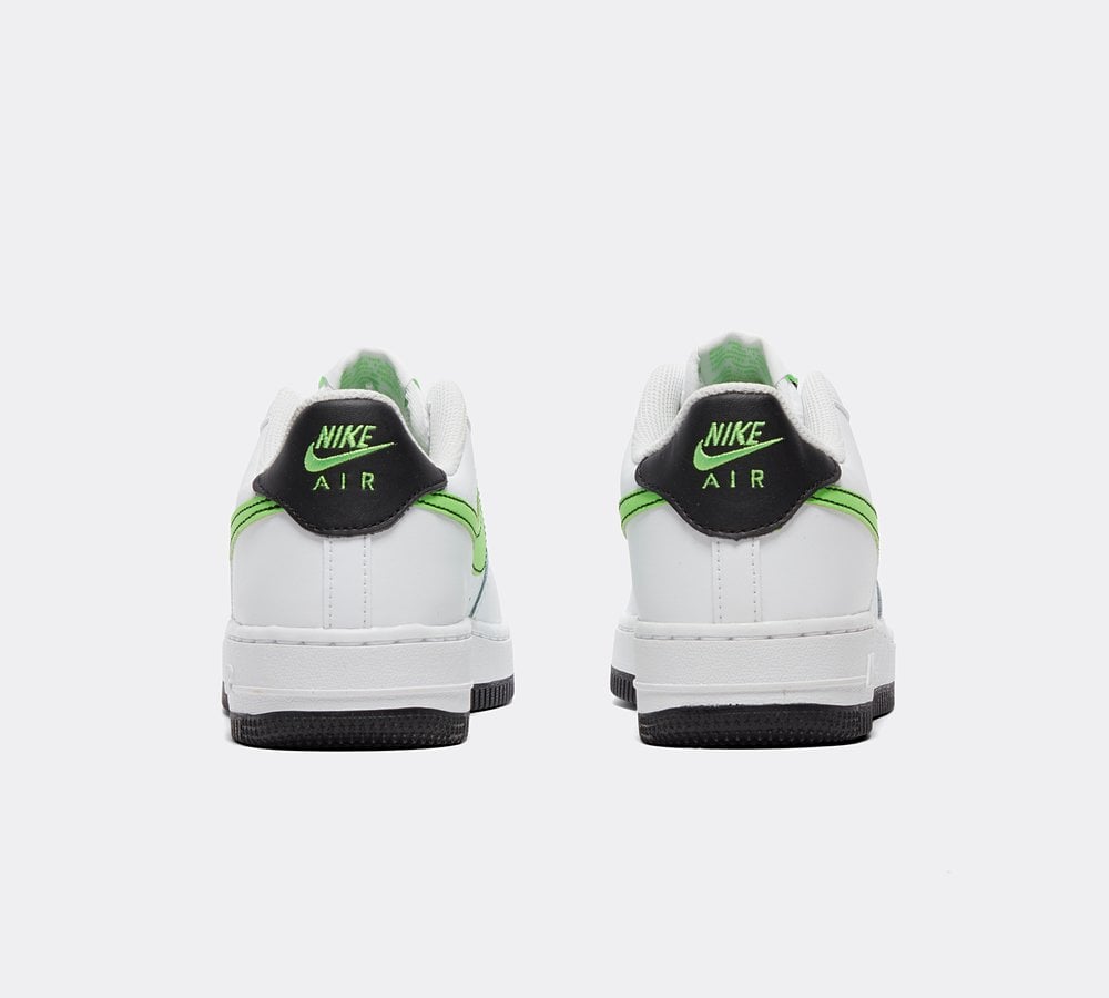 Nike Junior Air Force 1 Low Trainer White Green Strike Black Footasylum