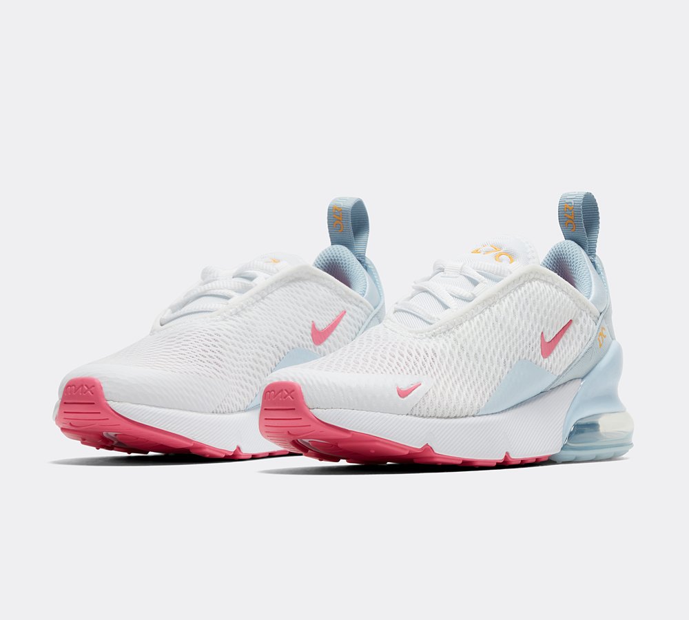 Nike Infant Air Max 270 Trainer White Pinksicle Blue Tint Light Armoury Blue Footasylum