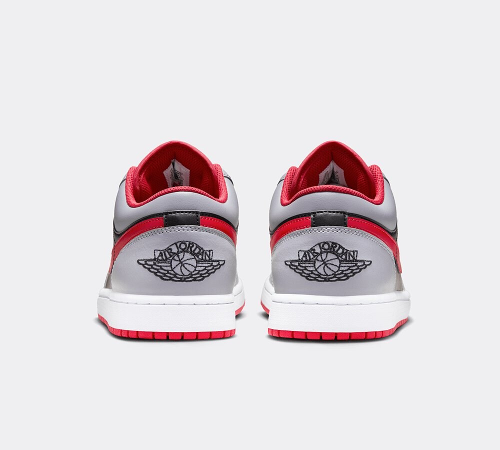 low top red and black jordans