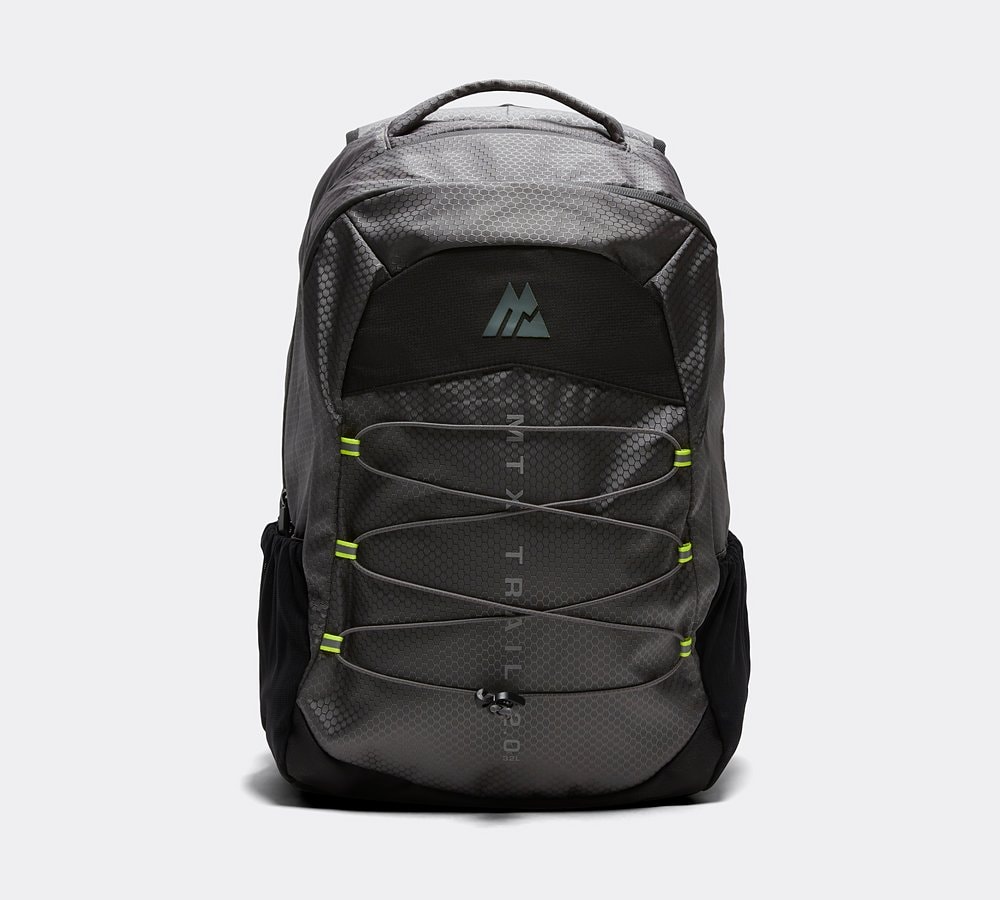 Montirex Trail 2.0 32L Backpack Black Cement Grey Safety Yellow Footasylum