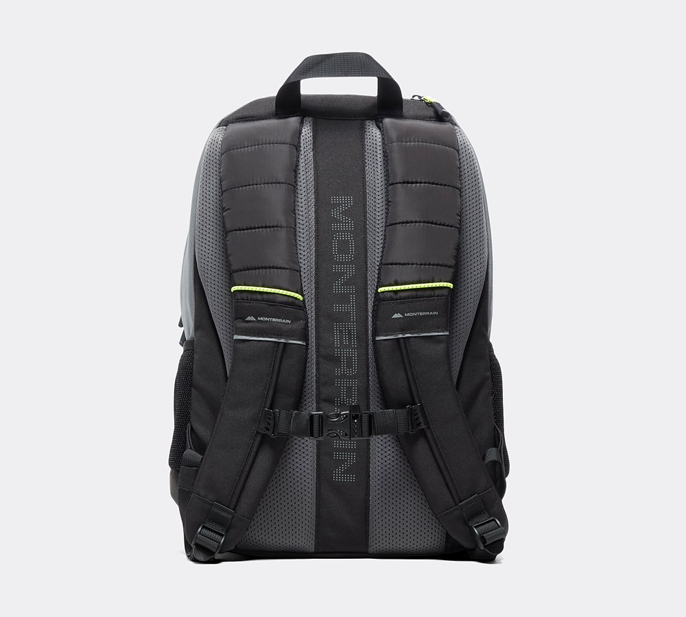 Monterrain Mantle 2.0 Backpack Jet Black Safety Yellow Footasylum