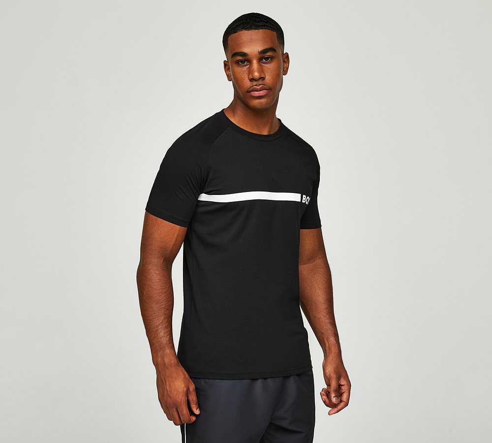 BOSS RN Slim Fit T Shirt Black Footasylum