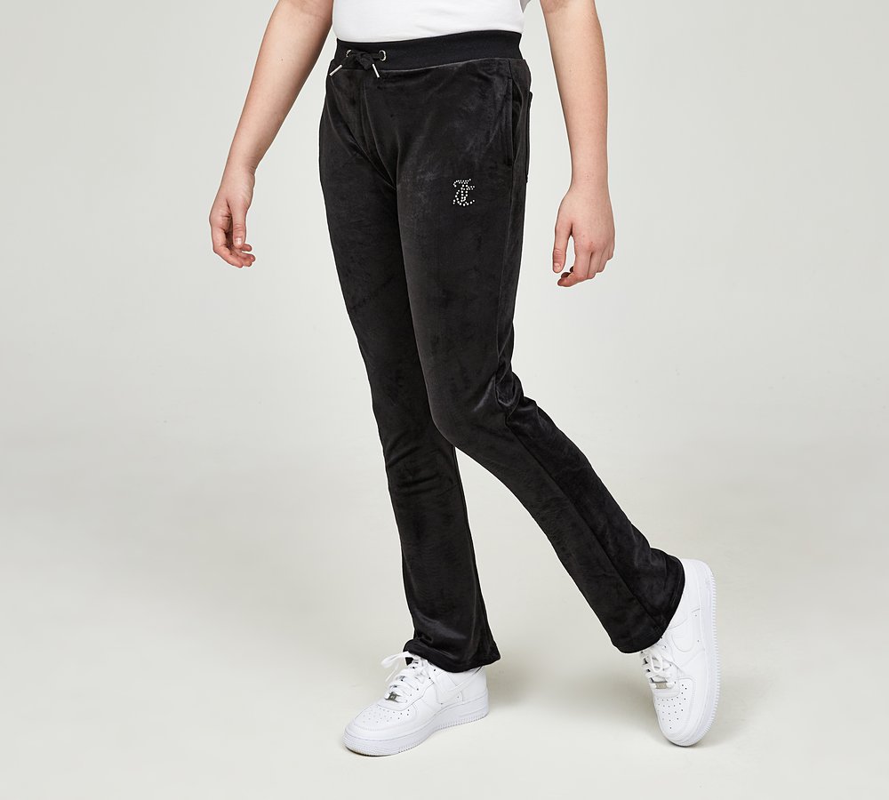Juicy Couture Girls Diamante Bootcut Jogger Jet Black Footasylum