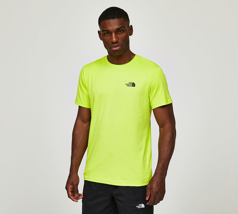 The North Face Short Sleeve Simple Dome T Shirt Fizz Lime Black Footasylum