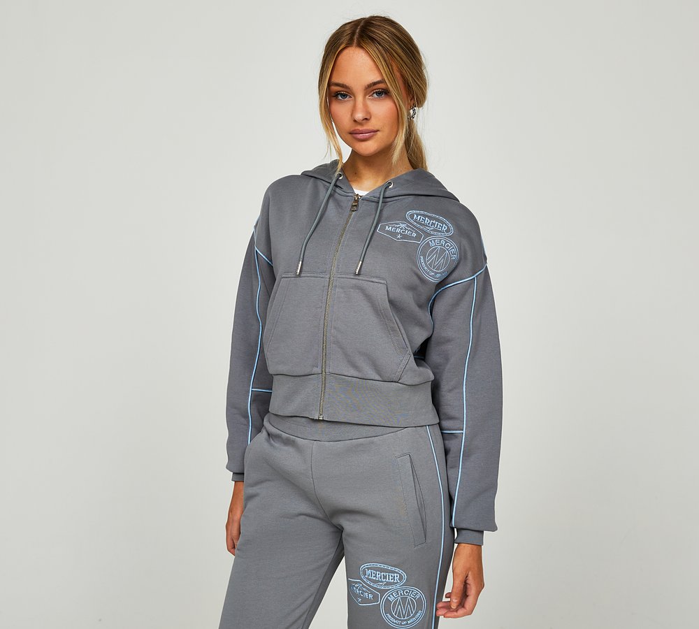 Mercier Tracksuit Womens Black Mercier Womens OG Badge Piping Full