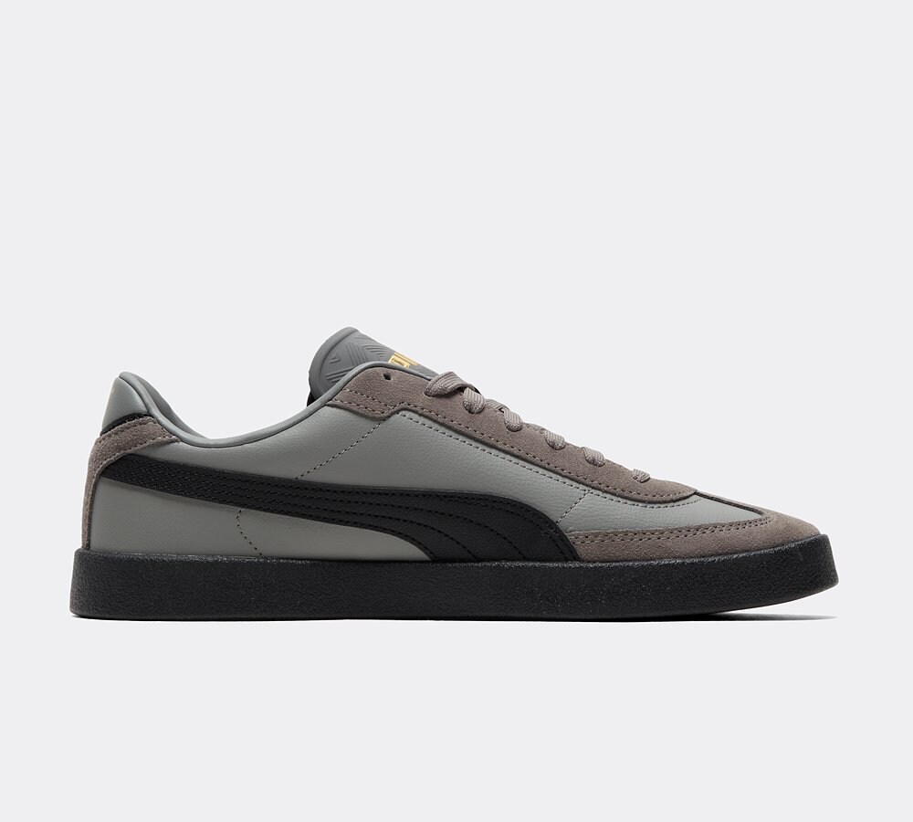 Mens black leather puma trainers deals