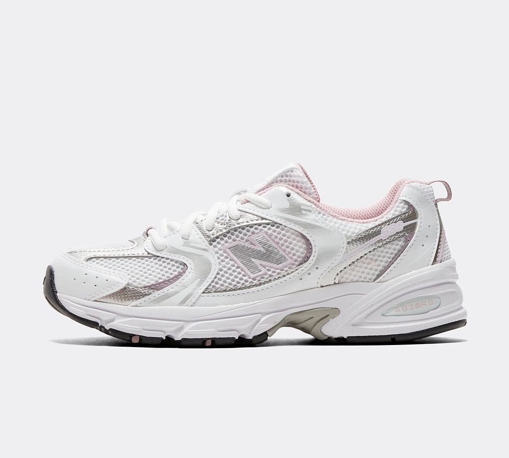 New Balance Junior 530 Trainer White Mid Century Pink Footasylum