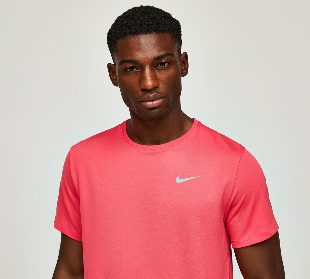 Nike Dri FIT Miler T Shirt Aster Pink Reflective Silver Footasylum