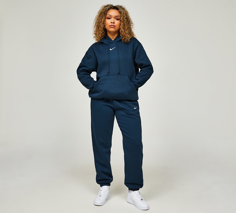 Nike Womens Sportswear Phoenix Fleece Oversize Hoodie Armory Sail Navy Footasylum
