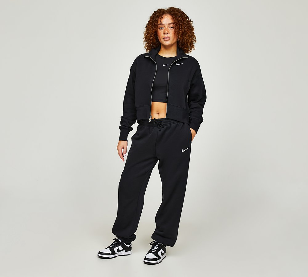 Nike Womens Phoenix Oversized Track Jacket Black Sail Footasylum