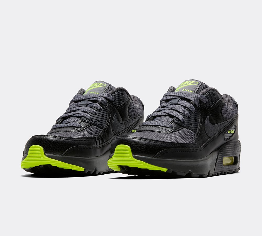 Junior air max 90 leather trainer black / anthracite / volt deals