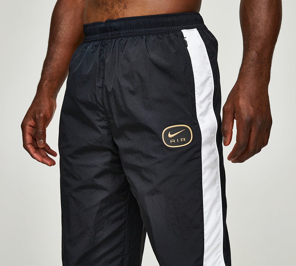 Nike Swoosh Air Woven Pant Black White Metallic Gold Footasylum