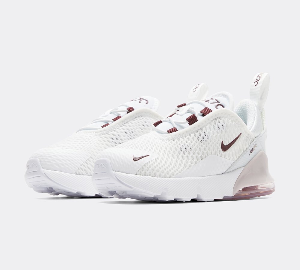 Nike Nursery Air Max 270 Trainer White Burgundy Crush Platinum Violet Footasylum