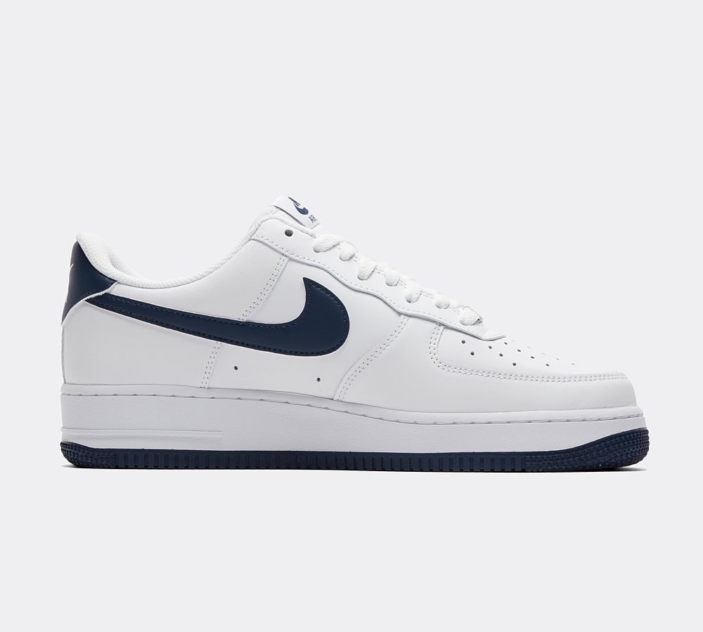Nike Air Force 1 07 Trainer White Midnight Navy Footasylum