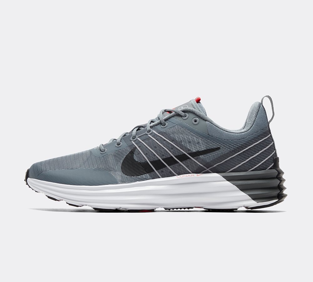 Nike Lunar Roam Trainer Cool Grey Anthracite Wolf Grey Red White Footasylum