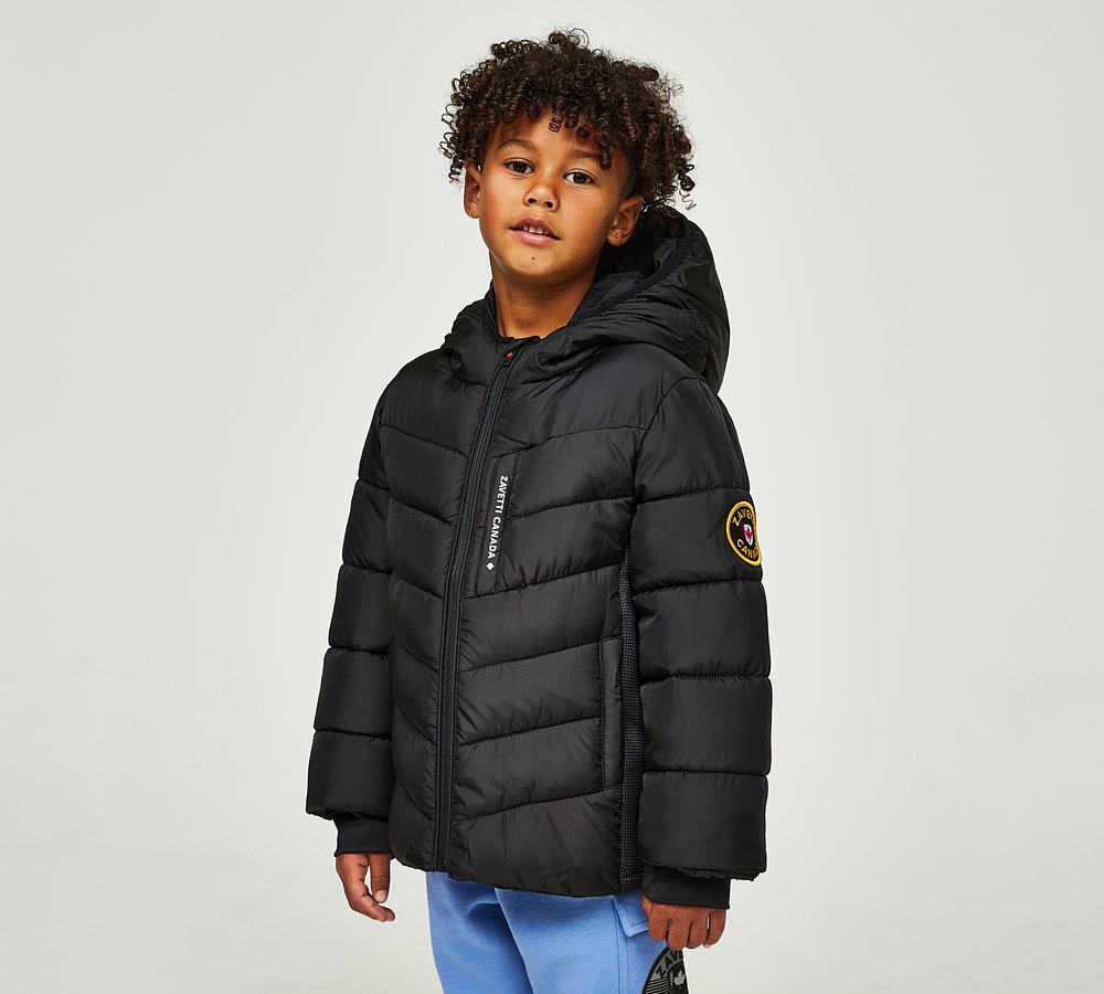 Zavetti Canada Nursery Fallino Hybrid Puffer Jacket Black, Kids size: 4-5Y, FootAsylum