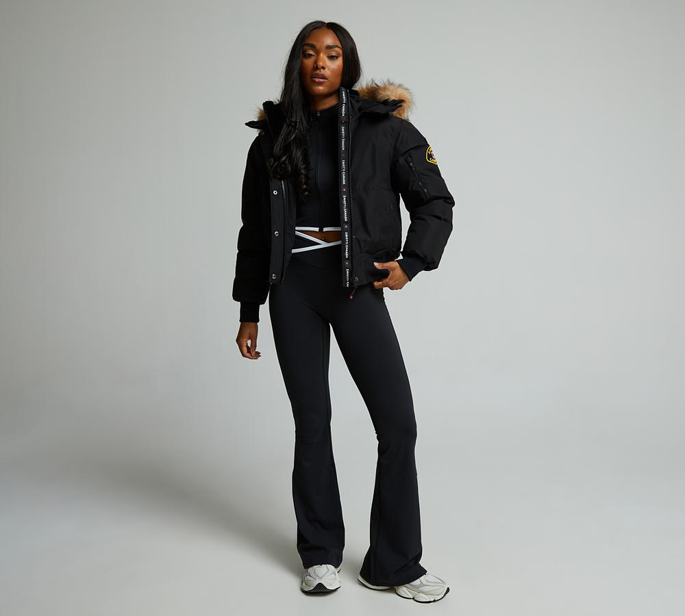 Zavetti Canada Womens Olivia Hooded Bomber Jacket Black Footasylum