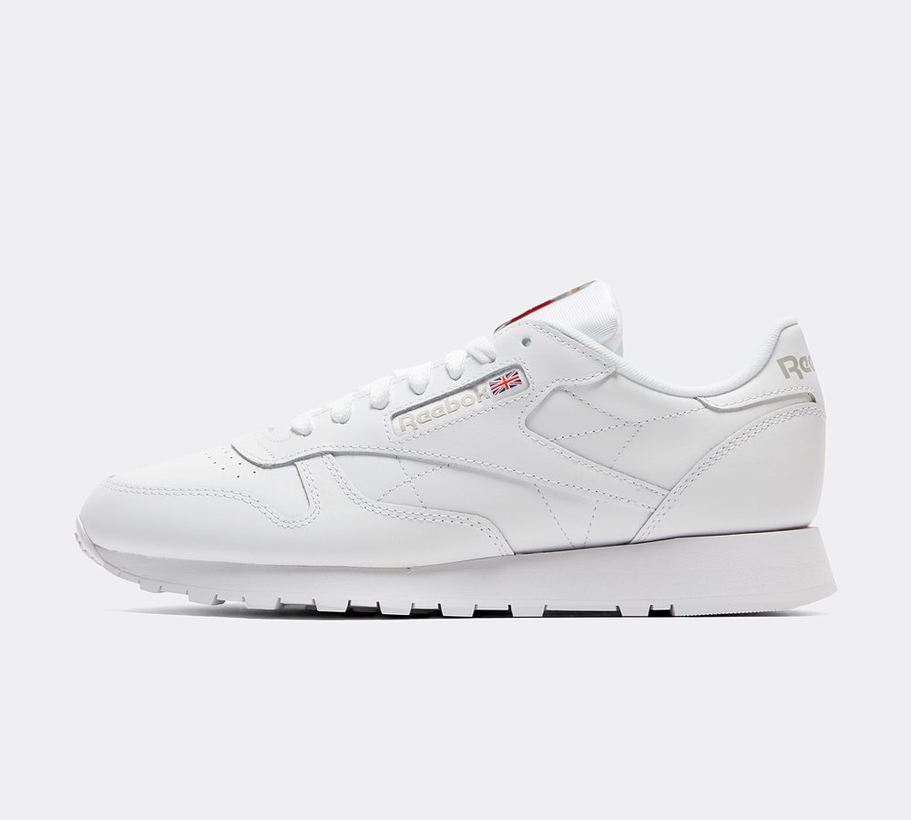 Reebok Classic Leather Trainer Footwear White Footwear White Pure Grey Footasylum