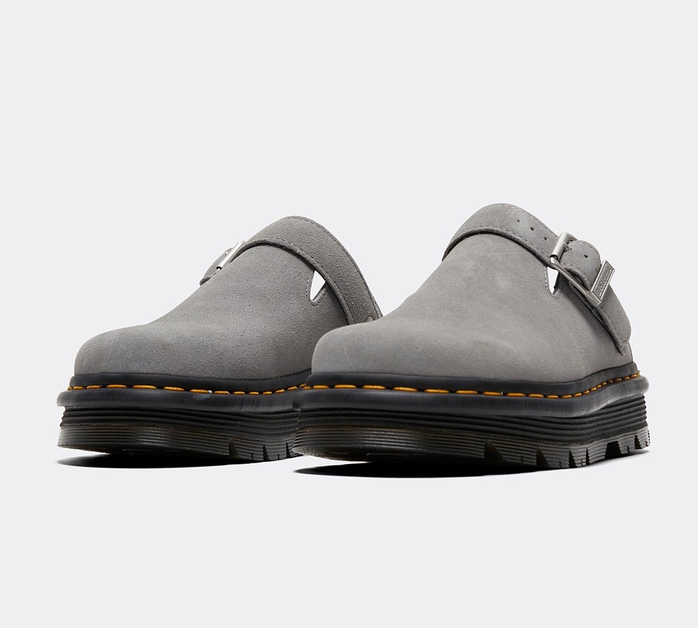 Dr. Martens Womens Zebzag Suede Casual Slingback Platform Mule Ultimate Grey Suede Footasylum