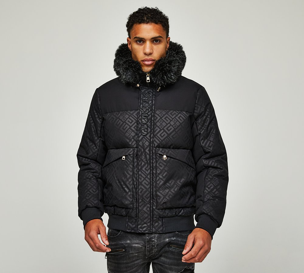 Glorious Gangsta Larano 3.0 Puffer Bomber Jacket Jet Black Footasylum