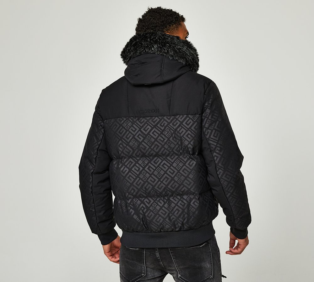 Glorious Gangsta Larano 3.0 Puffer Bomber Jacket Jet Black Footasylum