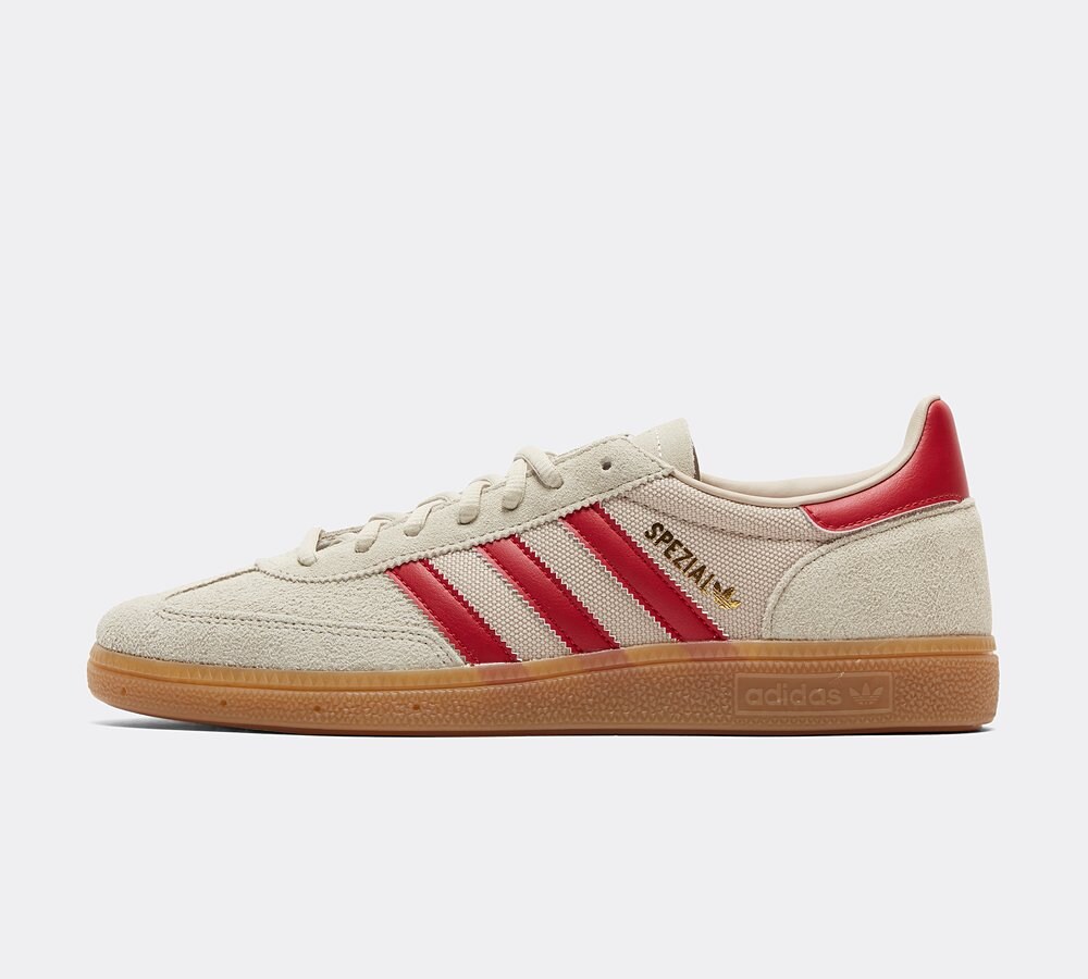 adidas Originals Handball Spezial Trainer Putty Grey Team Victory Red Wonder Beige Footasylum