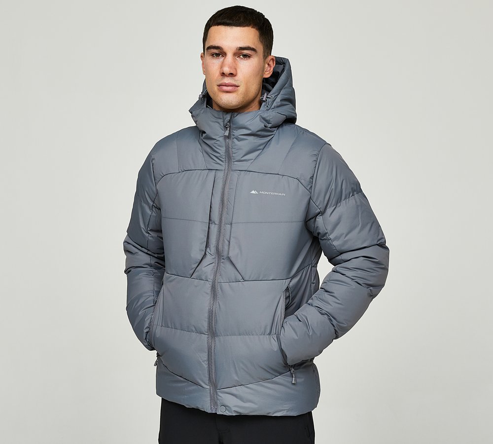 Monterrain Polar Puffer Jacket Night Owl Grey Footasylum