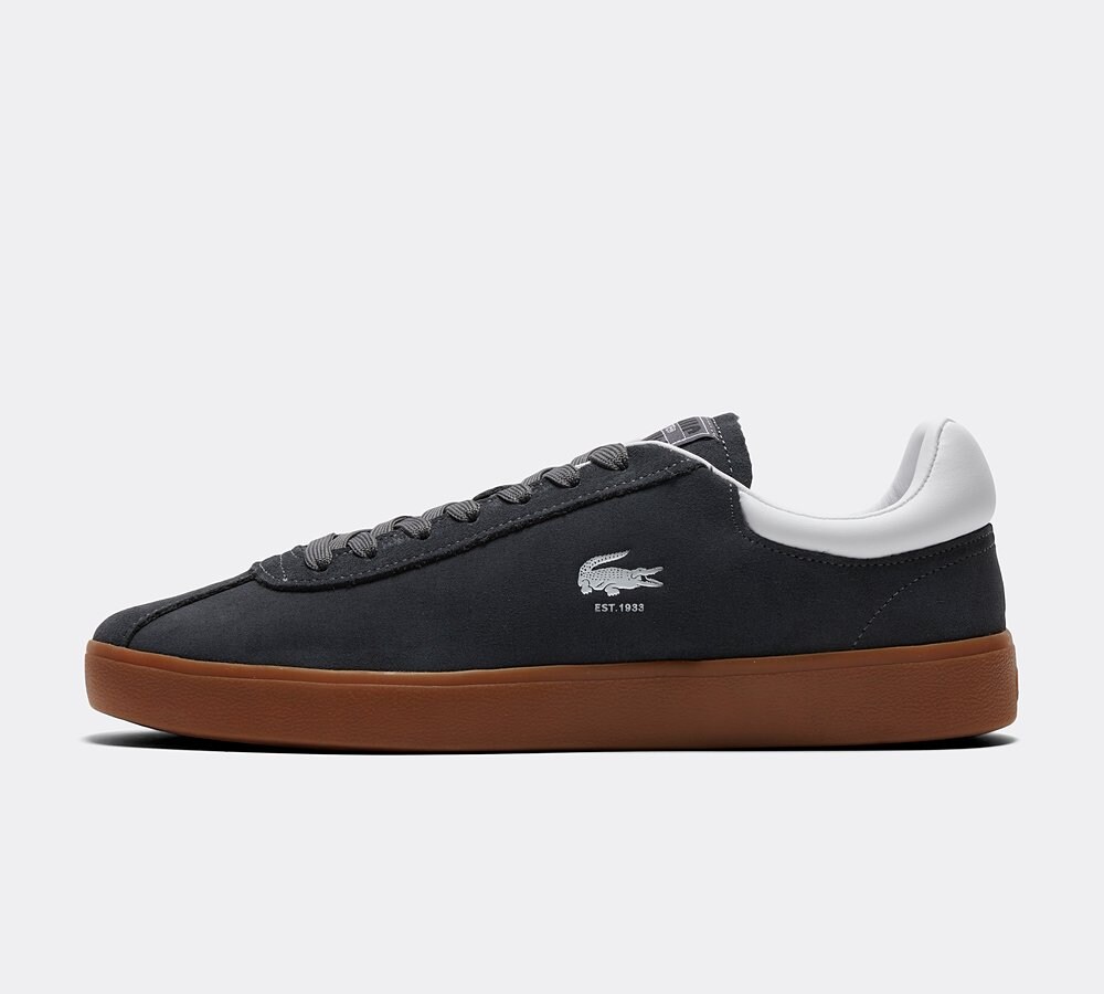 Lacoste Baseshot Premium Trainer Dark Grey Gum Footasylum