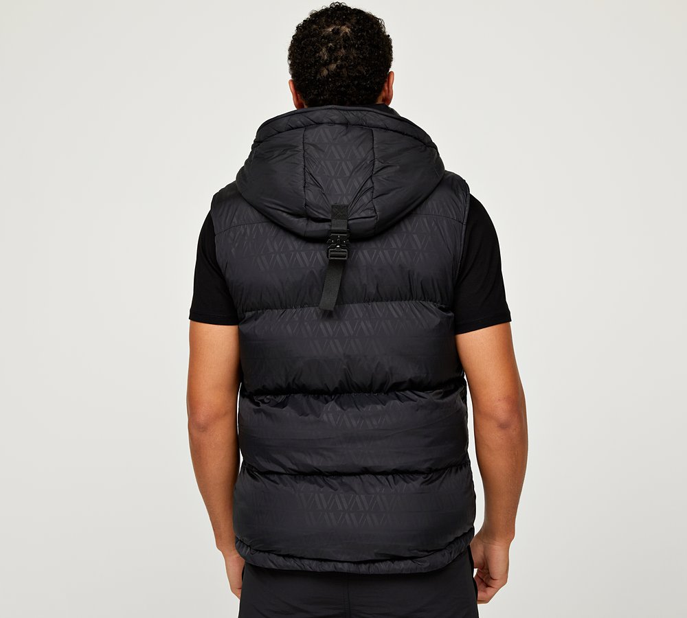 Alessandro Zavetti Dellucci 2 in 1 AOP Puffer Jacket | Jet Black