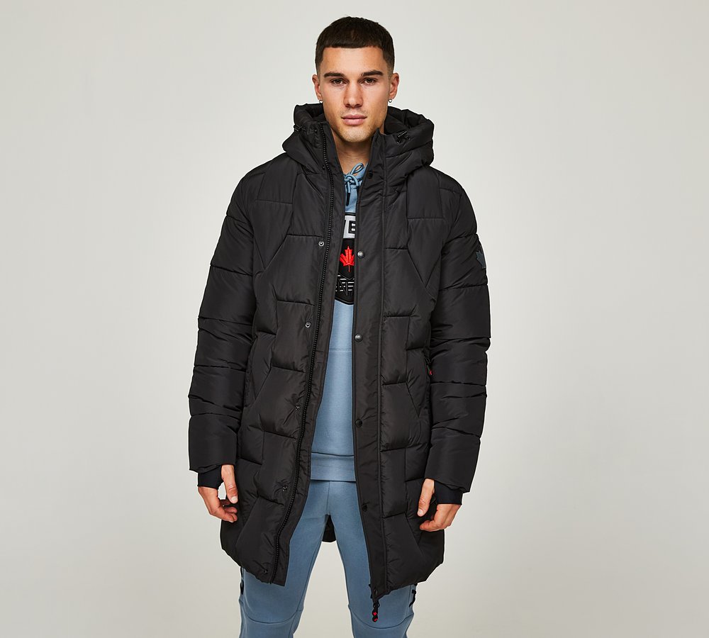 Zavetti Canada Orenza Longline Puffer Jacket | Jet Black | Footasylum