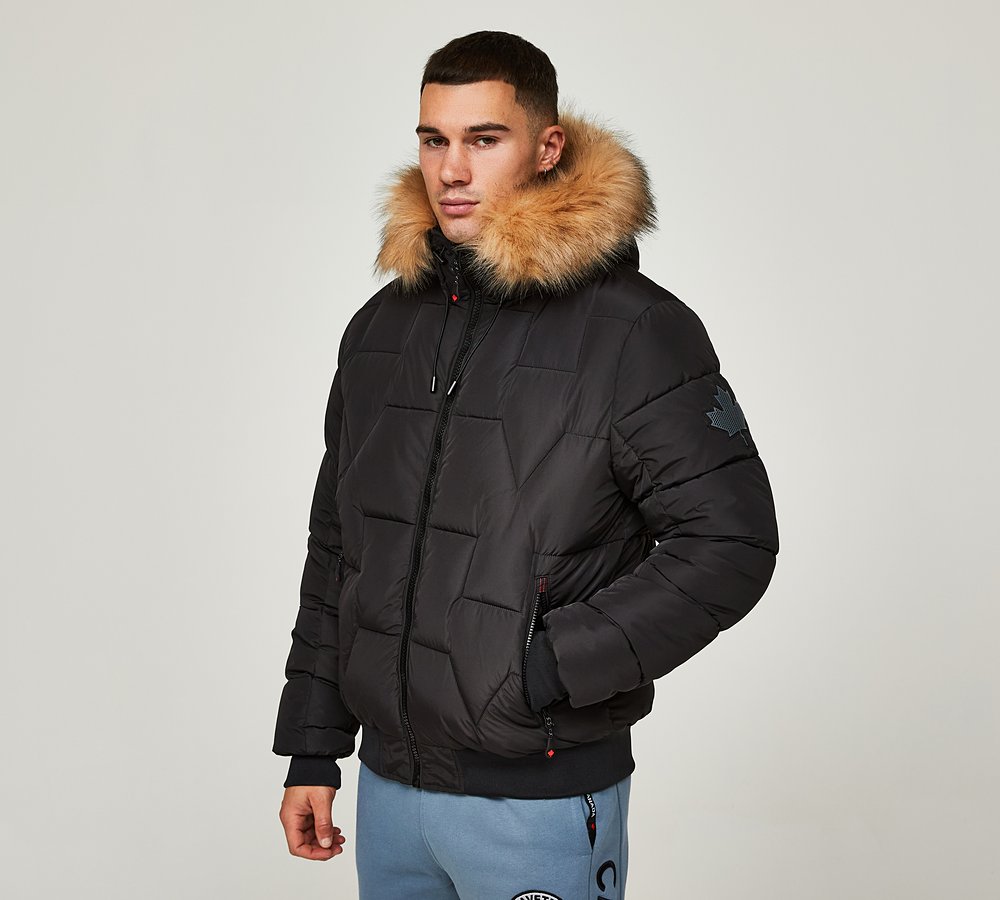 Zavetti Canada Orenza Puffer Bomber Jacket | Jet Black | Footasylum